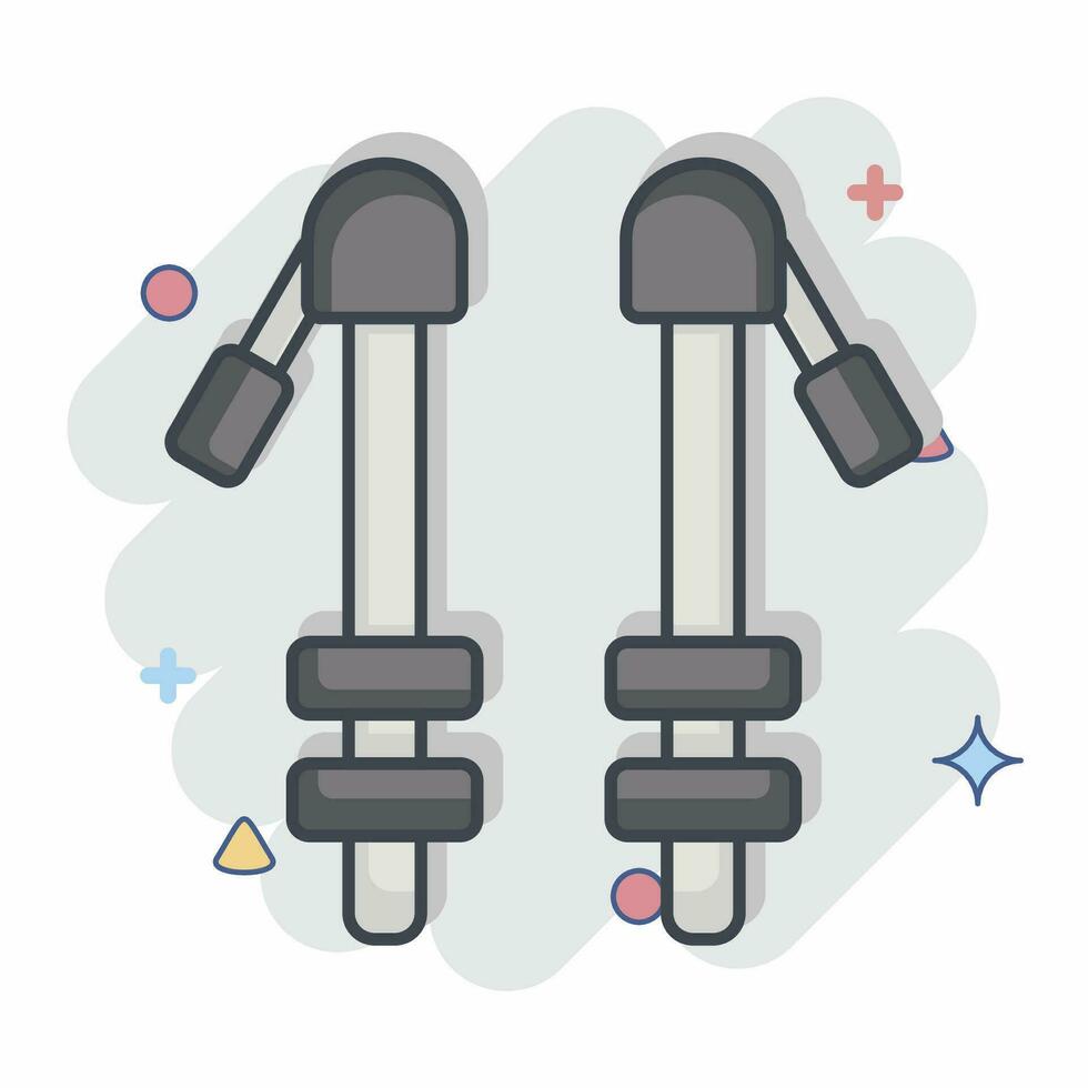 Icon Trekking Poles. related to Backpacker symbol. comic style. simple design editable. simple illustration vector