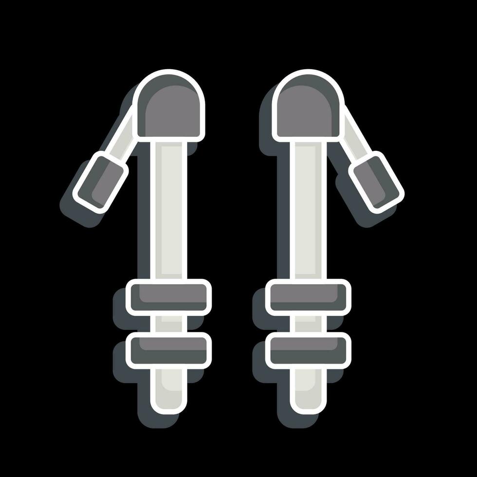 icono trekking postes relacionado a mochilero símbolo. lustroso estilo. sencillo diseño editable. sencillo ilustración vector