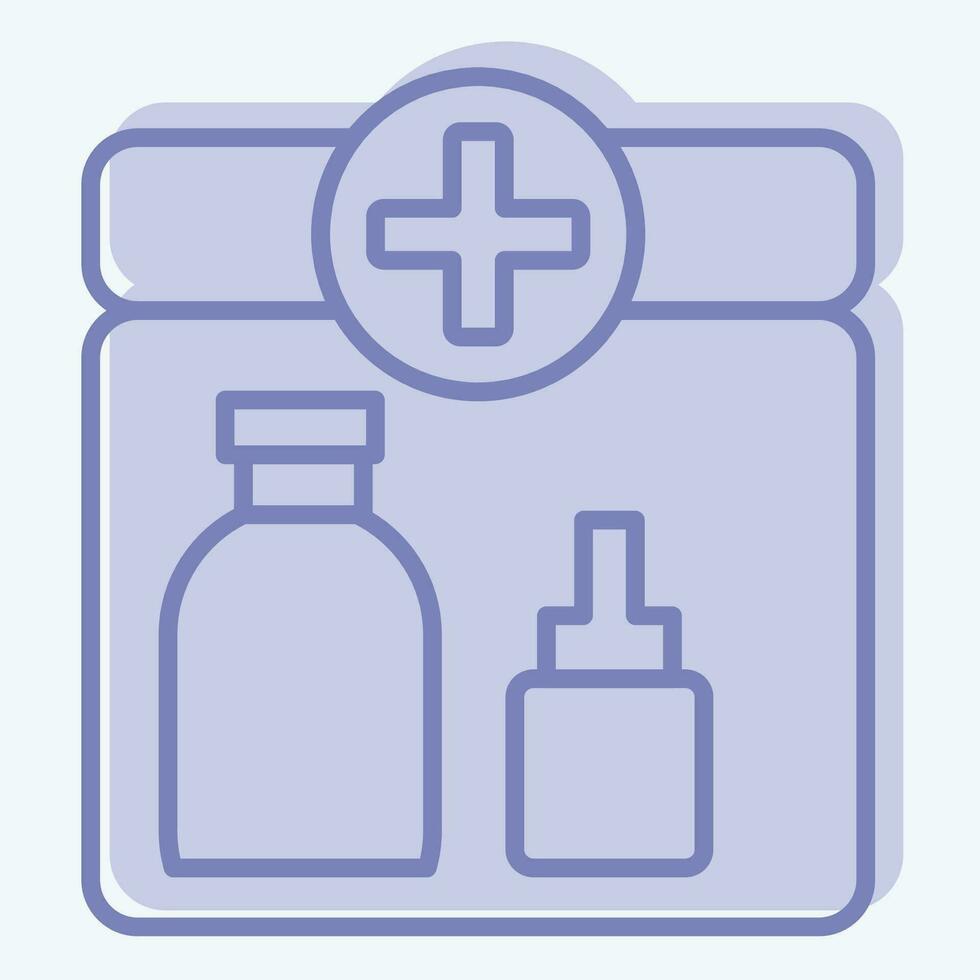 Icon First Aid Kit. related to Backpacker symbol. two tone style. simple design editable. simple illustration vector