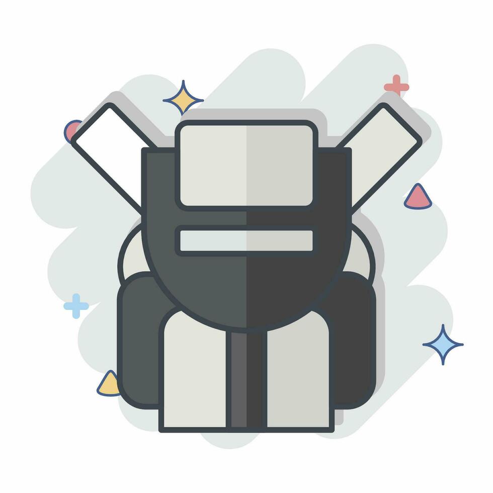 Icon Backpack. related to Backpacker symbol. comic style. simple design editable. simple illustration vector