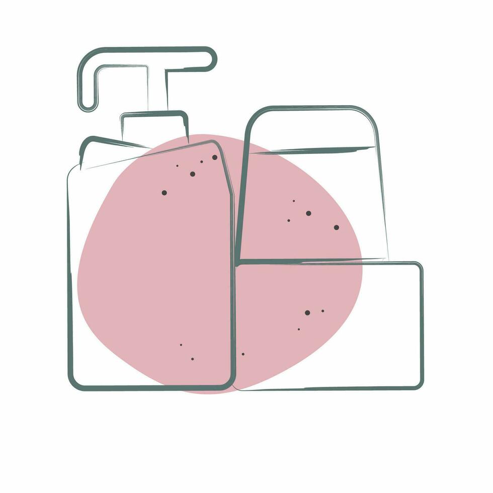 Icon Hygiene Items. related to Backpacker symbol. Color Spot Style. simple design editable. simple illustration vector