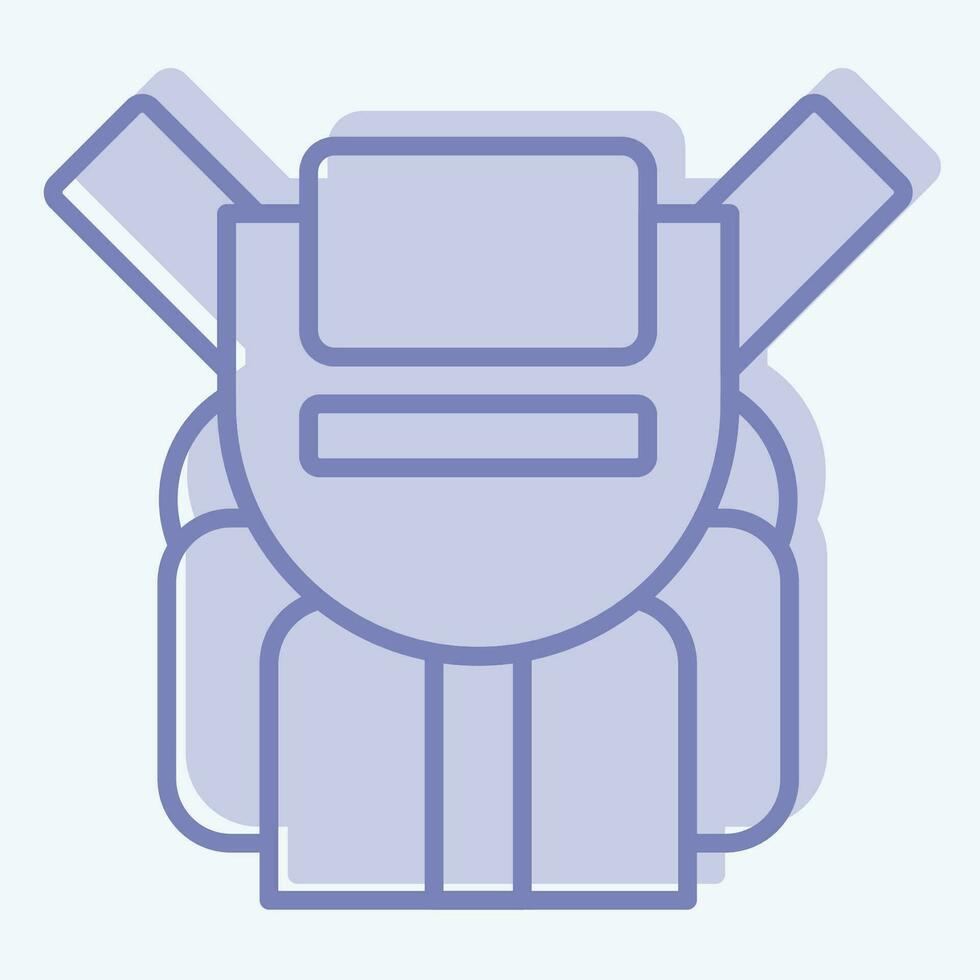 Icon Backpack. related to Backpacker symbol. two tone style. simple design editable. simple illustration vector