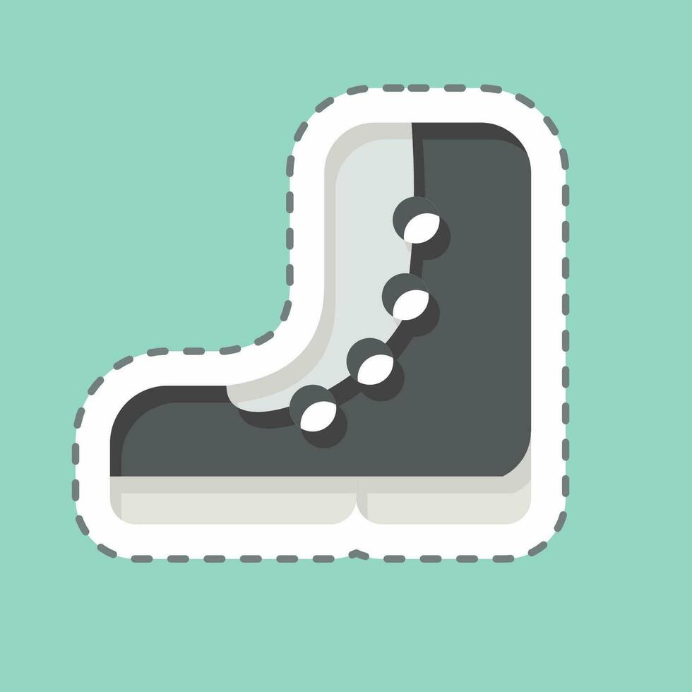 Sticker line cut Hiking Boots. related to Backpacker symbol. simple design editable. simple illustration vector