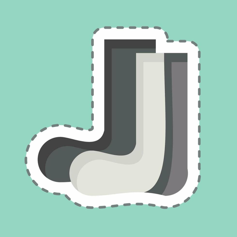 Sticker line cut Hiking Socks. related to Backpacker symbol. simple design editable. simple illustration vector