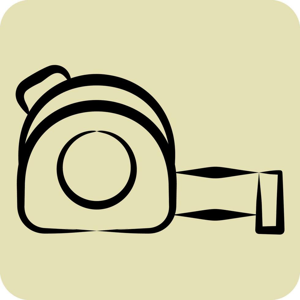 Icon Measuring Tape. related to Construction symbol. hand drawn style. simple design editable. simple illustration vector
