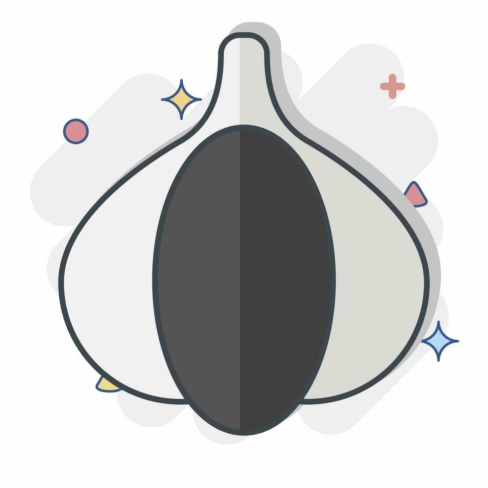 Icon Garlic. related to Herbs and Spices symbol. comic style. simple design editable. simple illustration vector