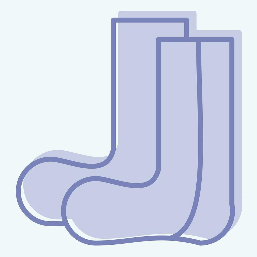 Icon Hiking Socks. related to Backpacker symbol. two tone style. simple design editable. simple illustration vector