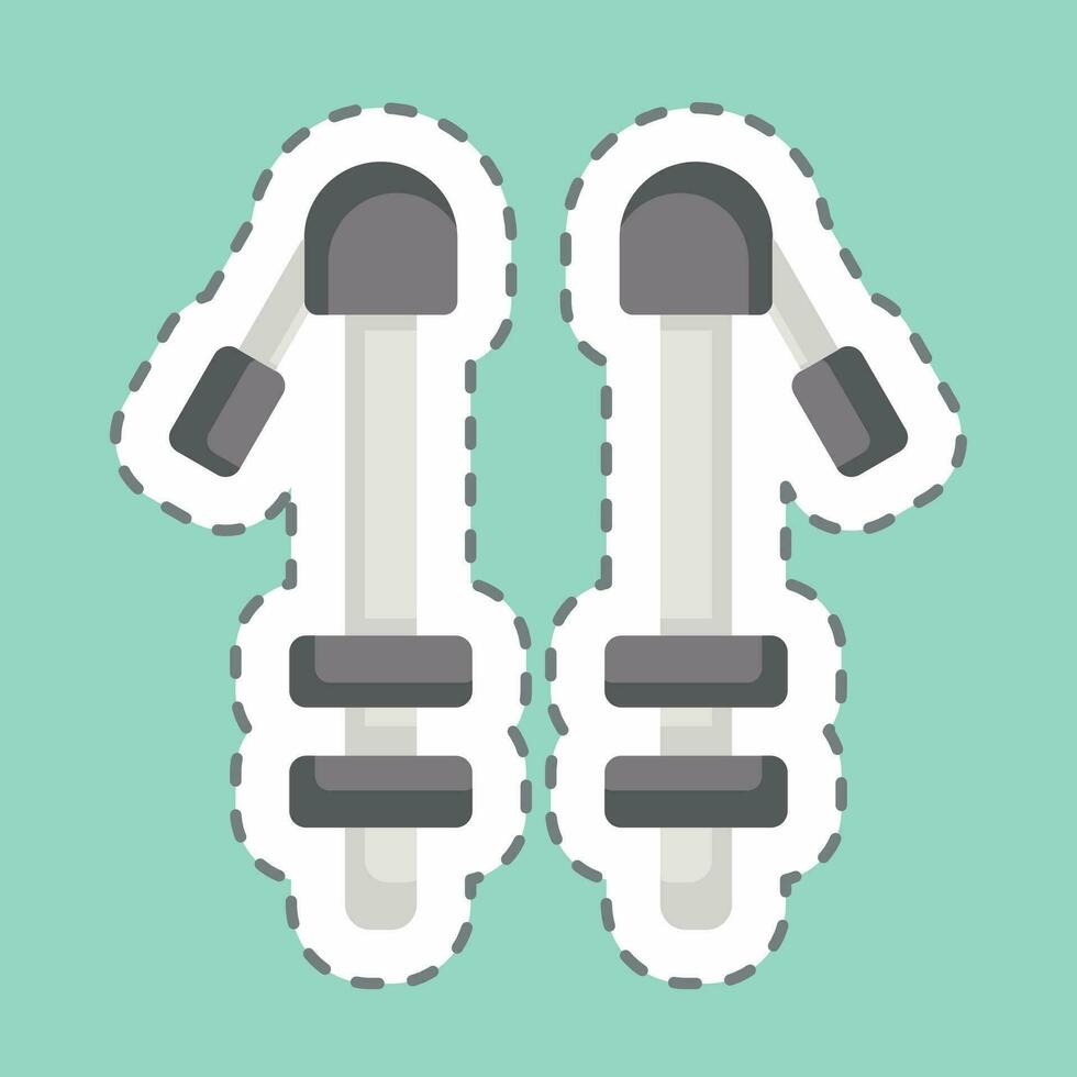 Sticker line cut Trekking Poles. related to Backpacker symbol. simple design editable. simple illustration vector