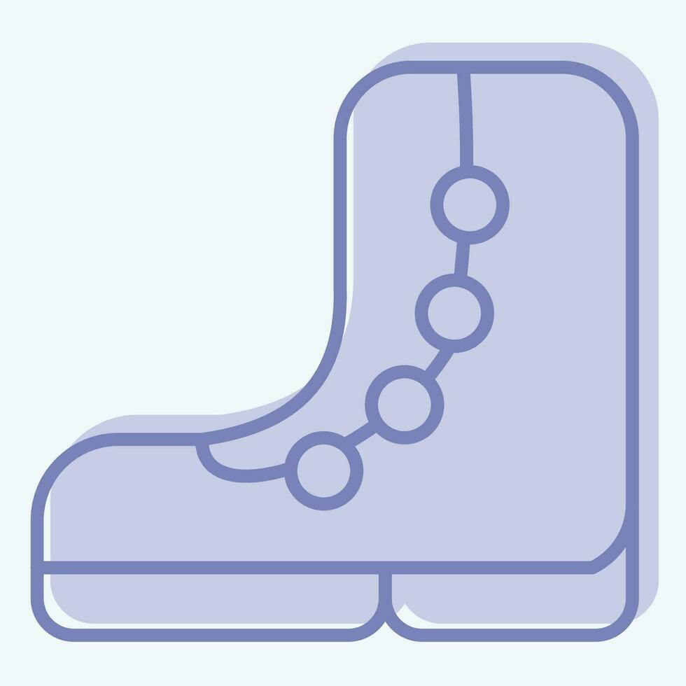 icono excursionismo botas. relacionado a mochilero símbolo. dos tono estilo. sencillo diseño editable. sencillo ilustración vector