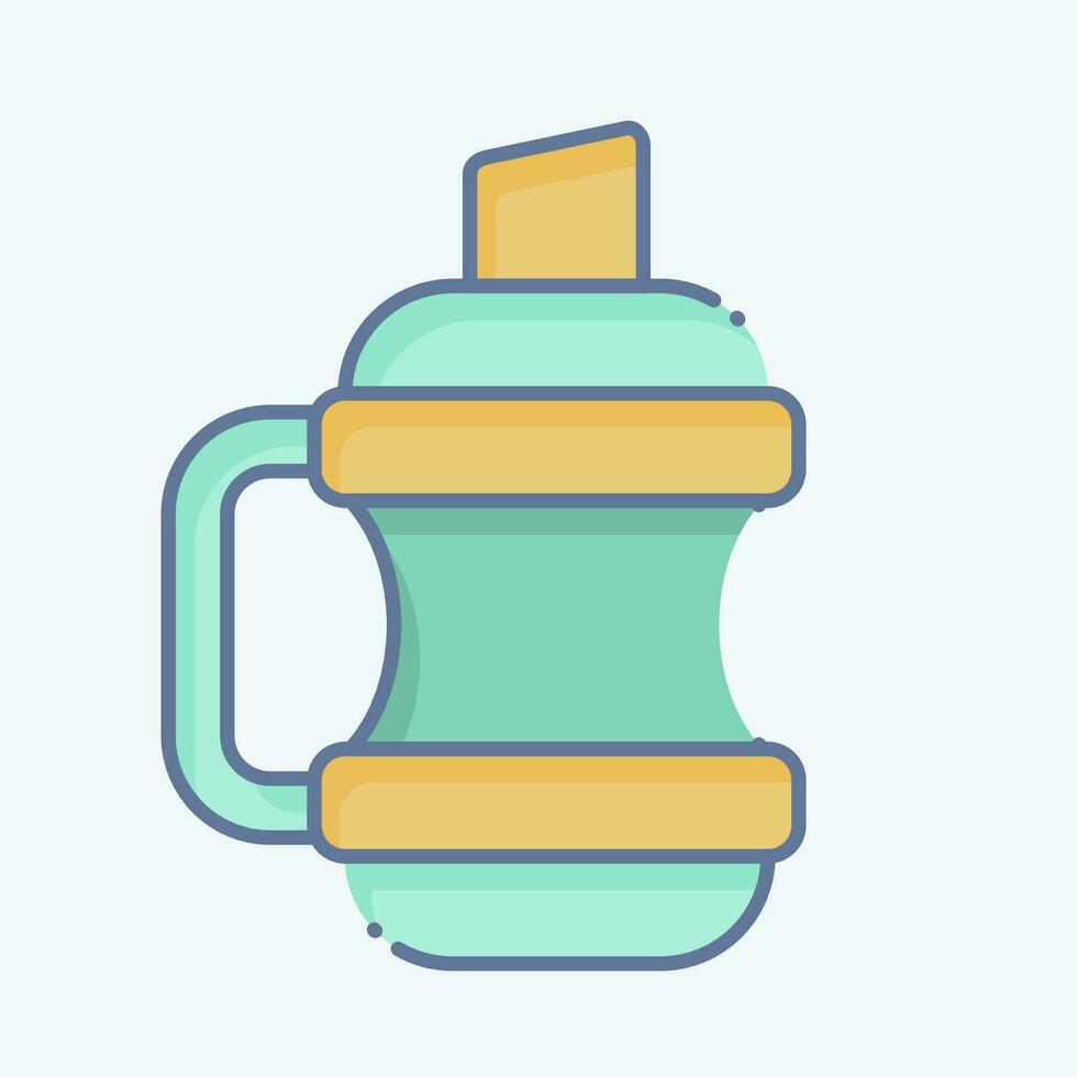 Icon Water Bottles. related to Backpacker symbol. doodle style. simple design editable. simple illustration vector