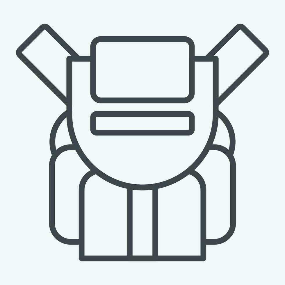 Icon Backpack. related to Backpacker symbol. line style. simple design editable. simple illustration vector