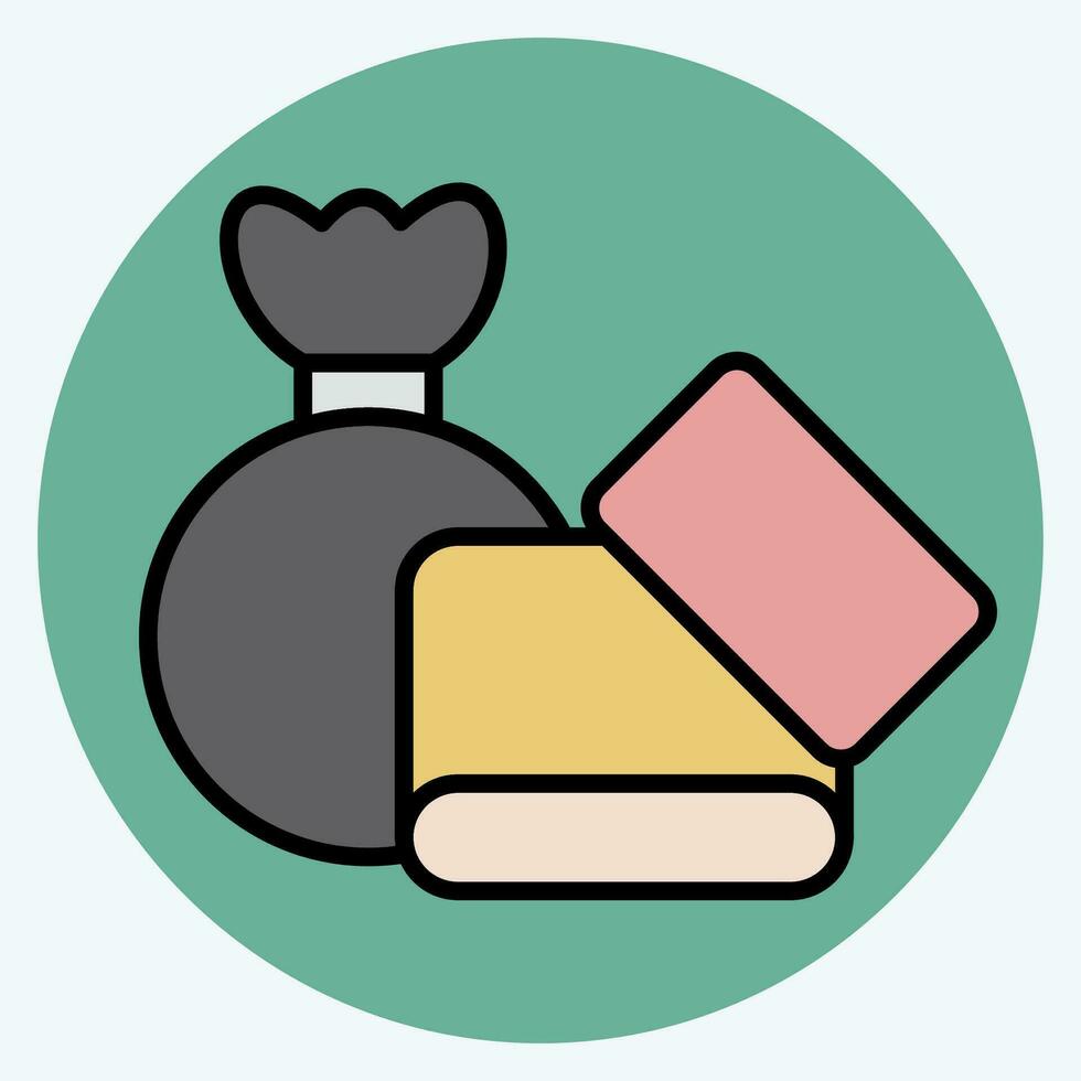 Icon Garbage. related to Backpacker symbol. color mate style. simple design editable. simple illustration vector