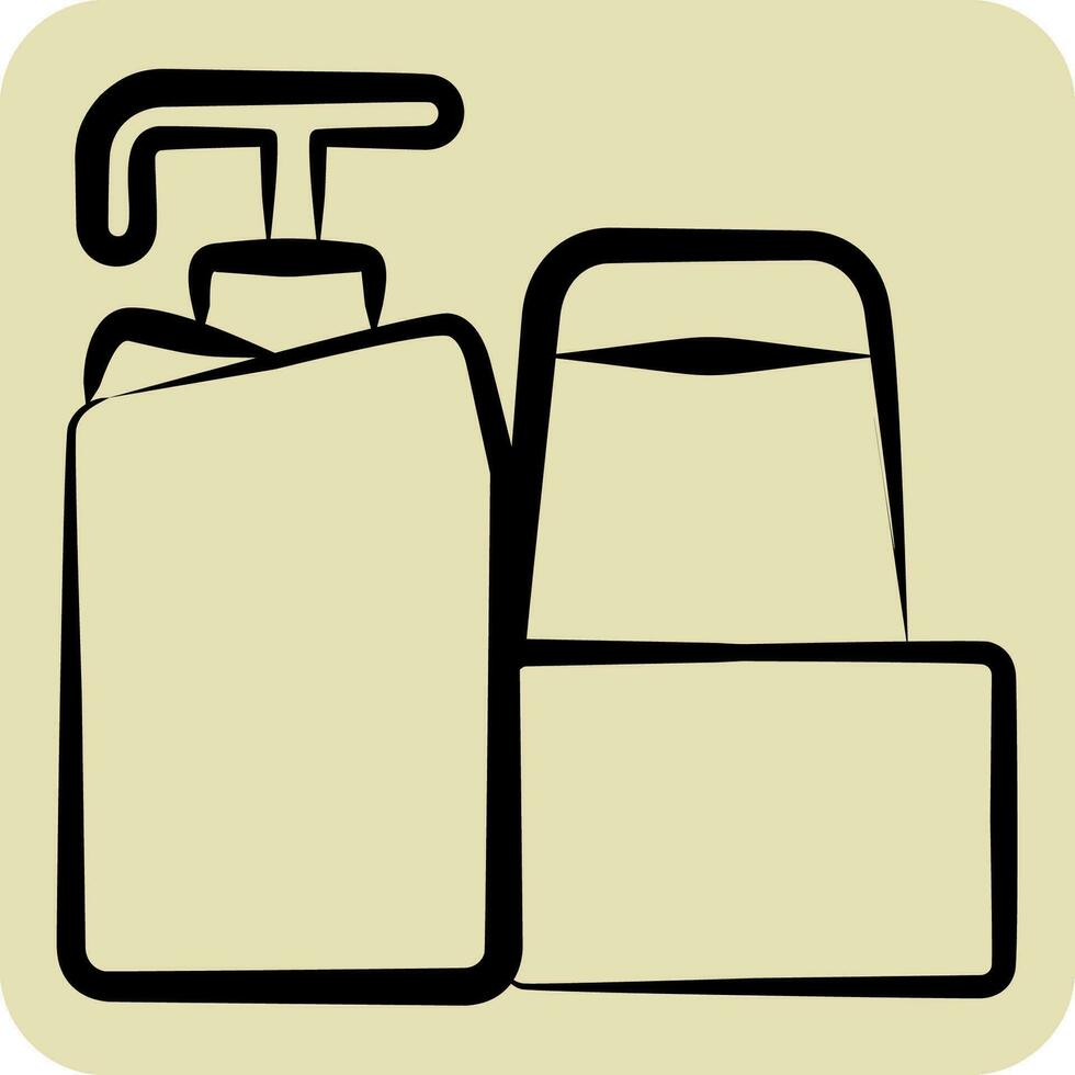 Icon Hygiene Items. related to Backpacker symbol. hand drawn style. simple design editable. simple illustration vector