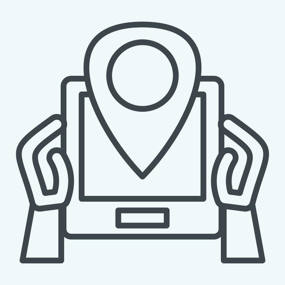 Icon GPS. related to Backpacker symbol. line style. simple design editable. simple illustration vector