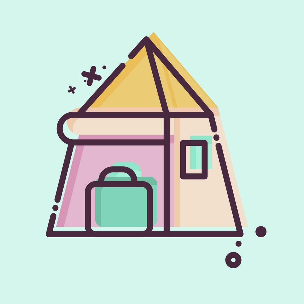 Icon Tent. related to Backpacker symbol. MBE style. simple design editable. simple illustration vector