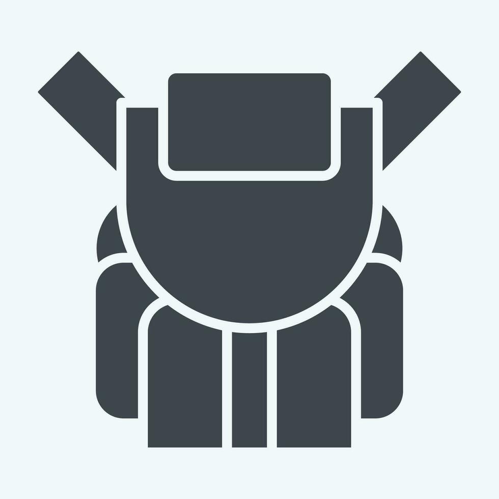 Icon Backpack. related to Backpacker symbol. glyph style. simple design editable. simple illustration vector