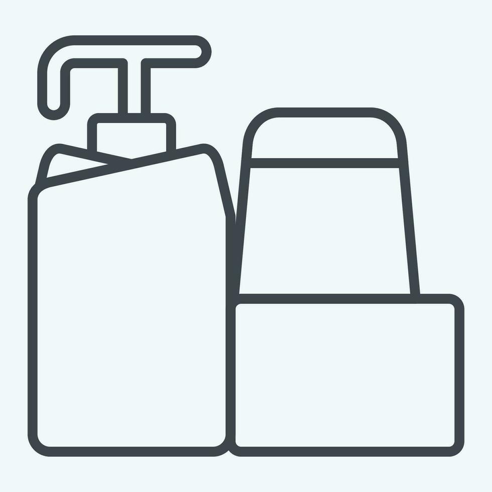 Icon Hygiene Items. related to Backpacker symbol. line style. simple design editable. simple illustration vector