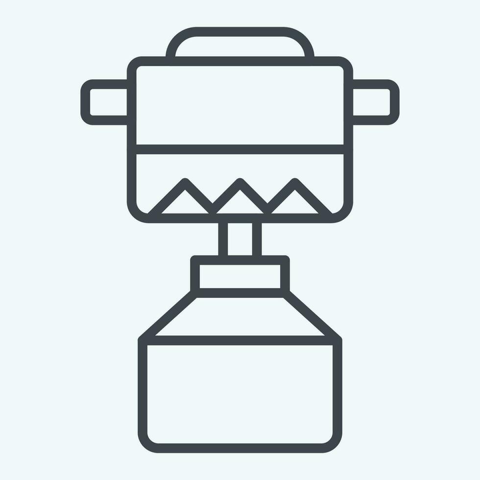 Icon Backpacking Stove. related to Backpacker symbol. line style. simple design editable. simple illustration vector