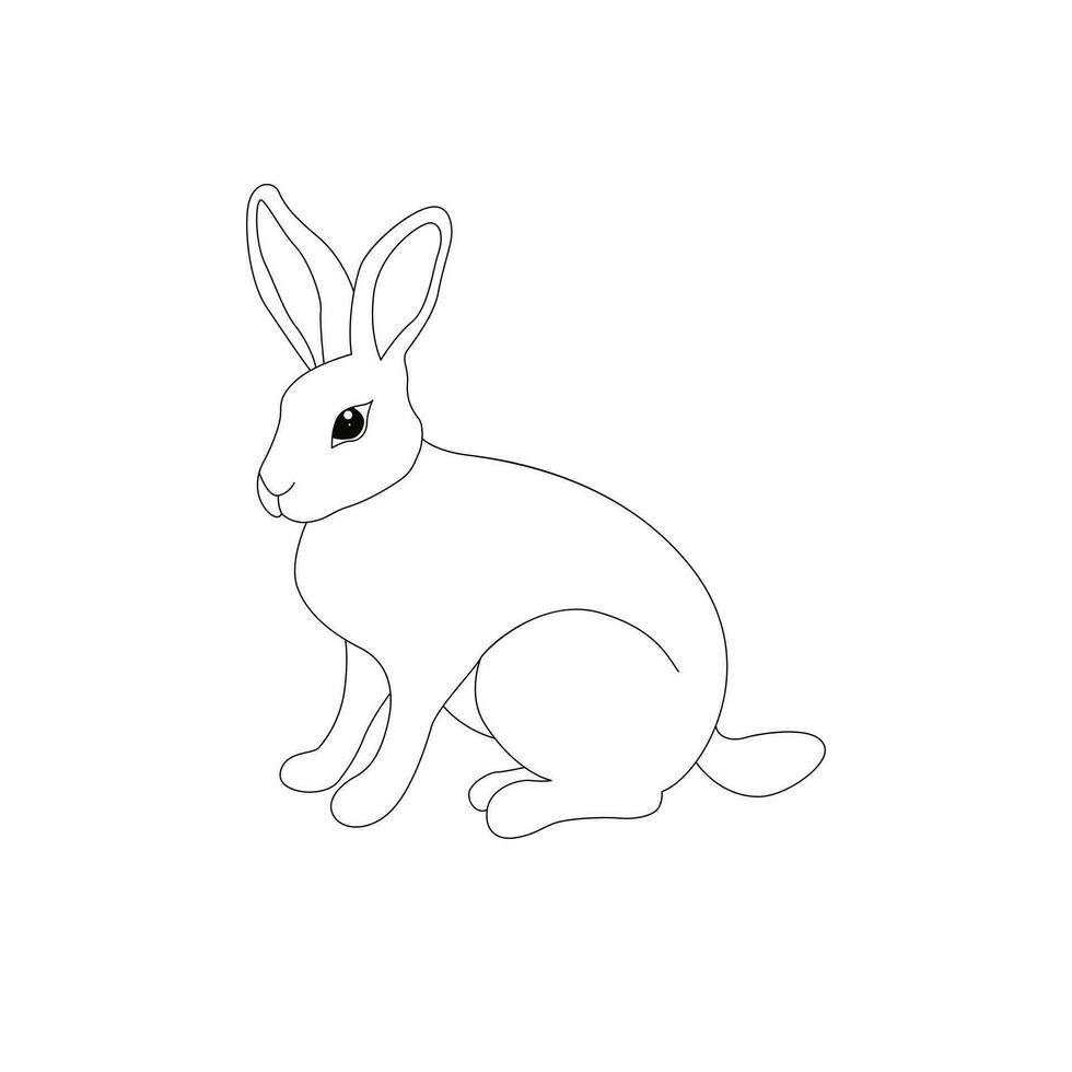 Continuous One line Rabbits outline vector art illustration