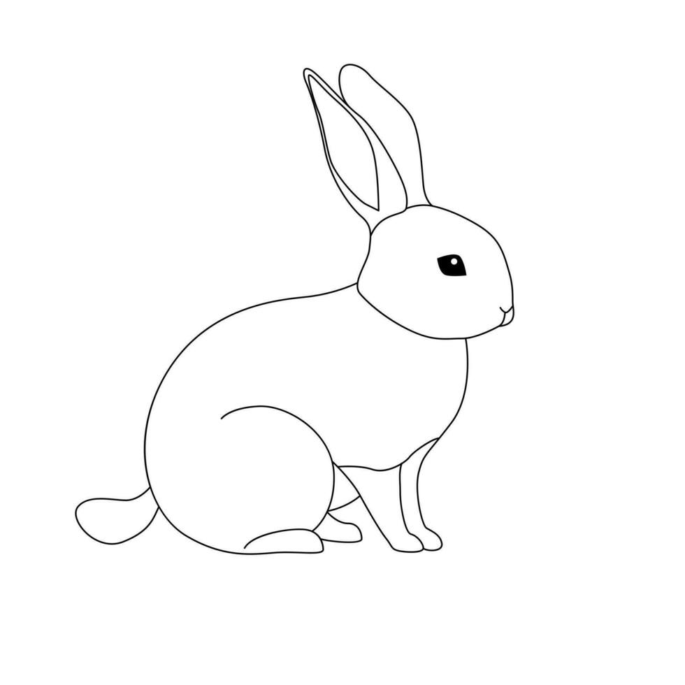 Continuous One line Rabbits outline vector art illustration