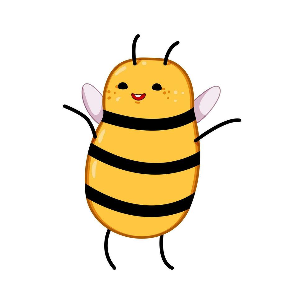 cute bee character cartoon vector illustration