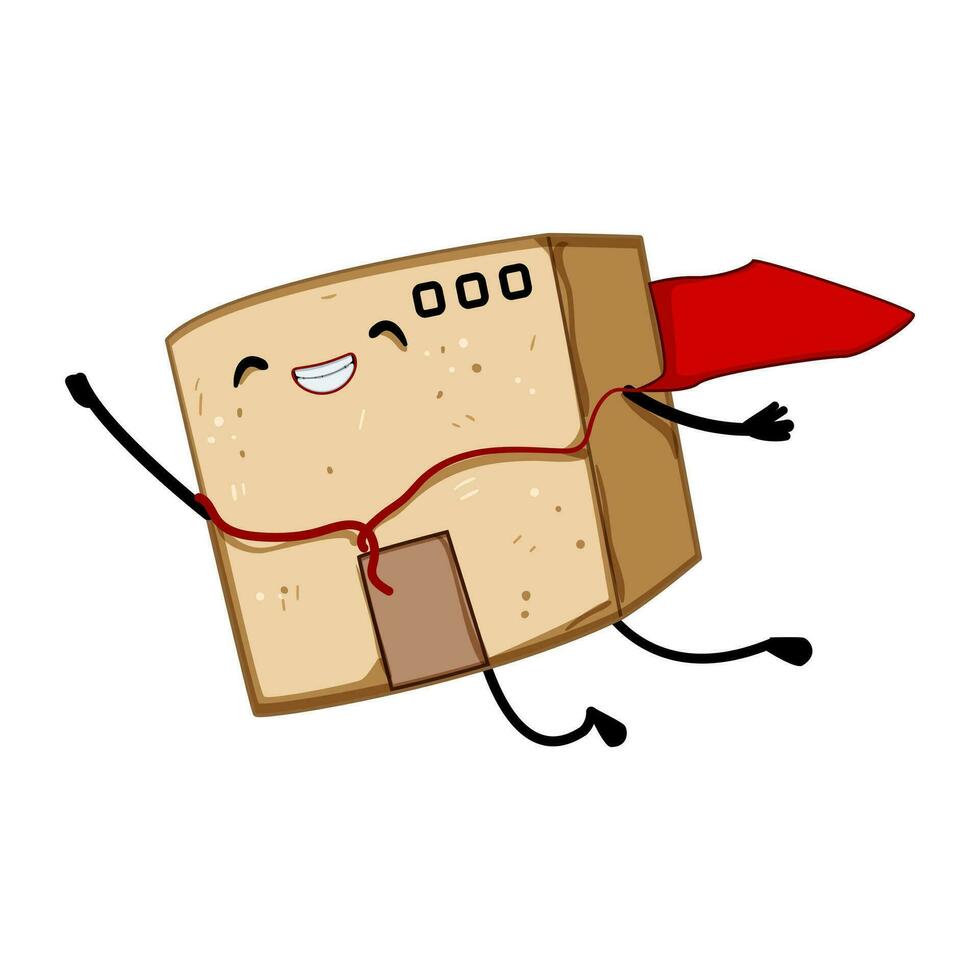 paquete cartulina caja personaje dibujos animados vector ilustración