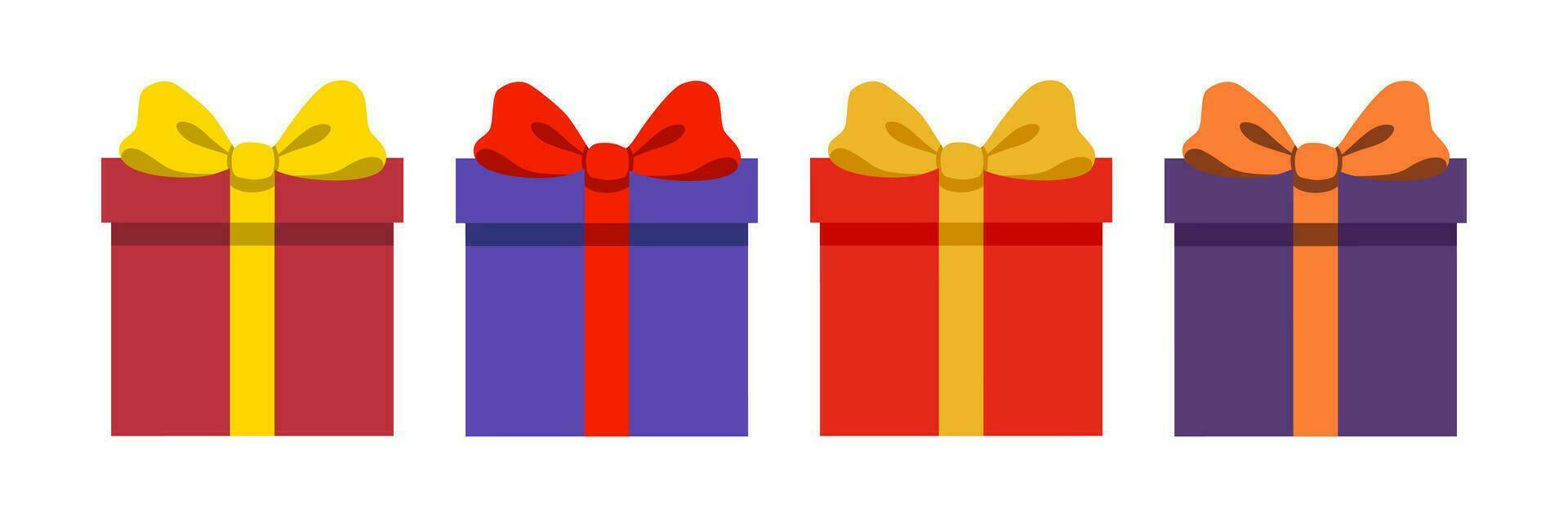 conjunto de regalos de diferente colores para todas Días festivos y importante eventos vector