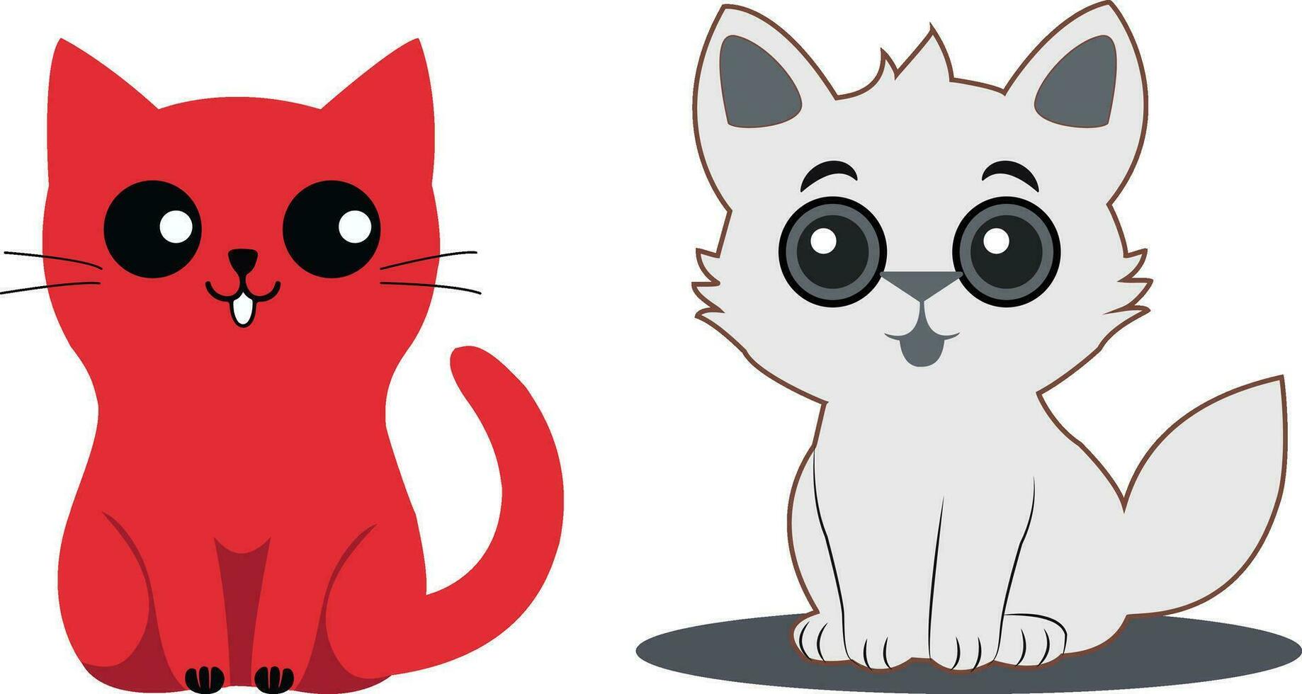 A cute cartoon cat sitting on white background vector