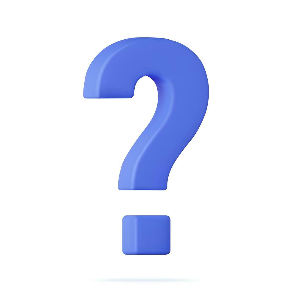 3d question mark. 3d rendering. Vector illustration