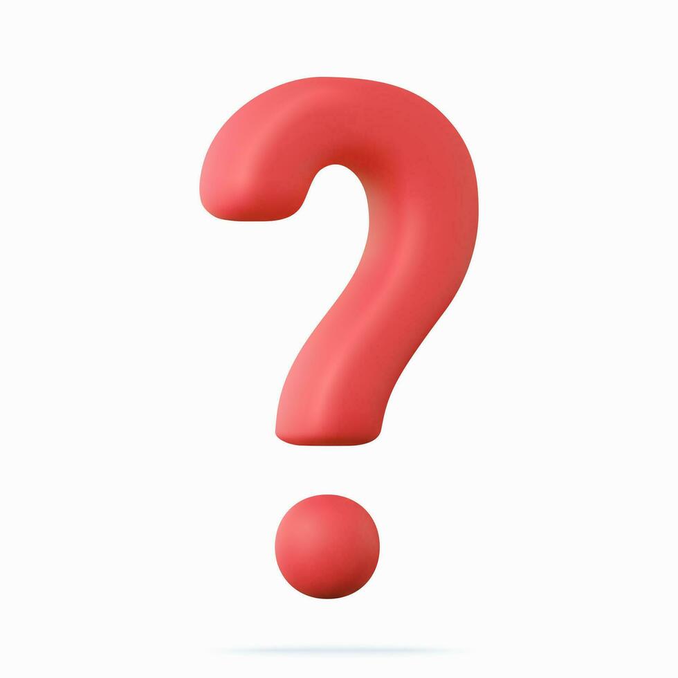 3d question mark. 3d rendering. Vector illustration