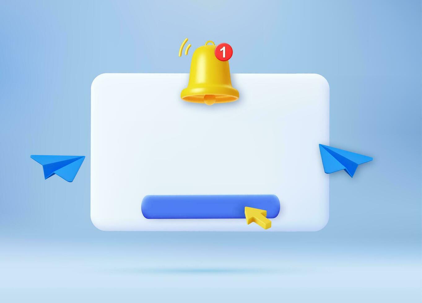 Notification 3D icon. vector