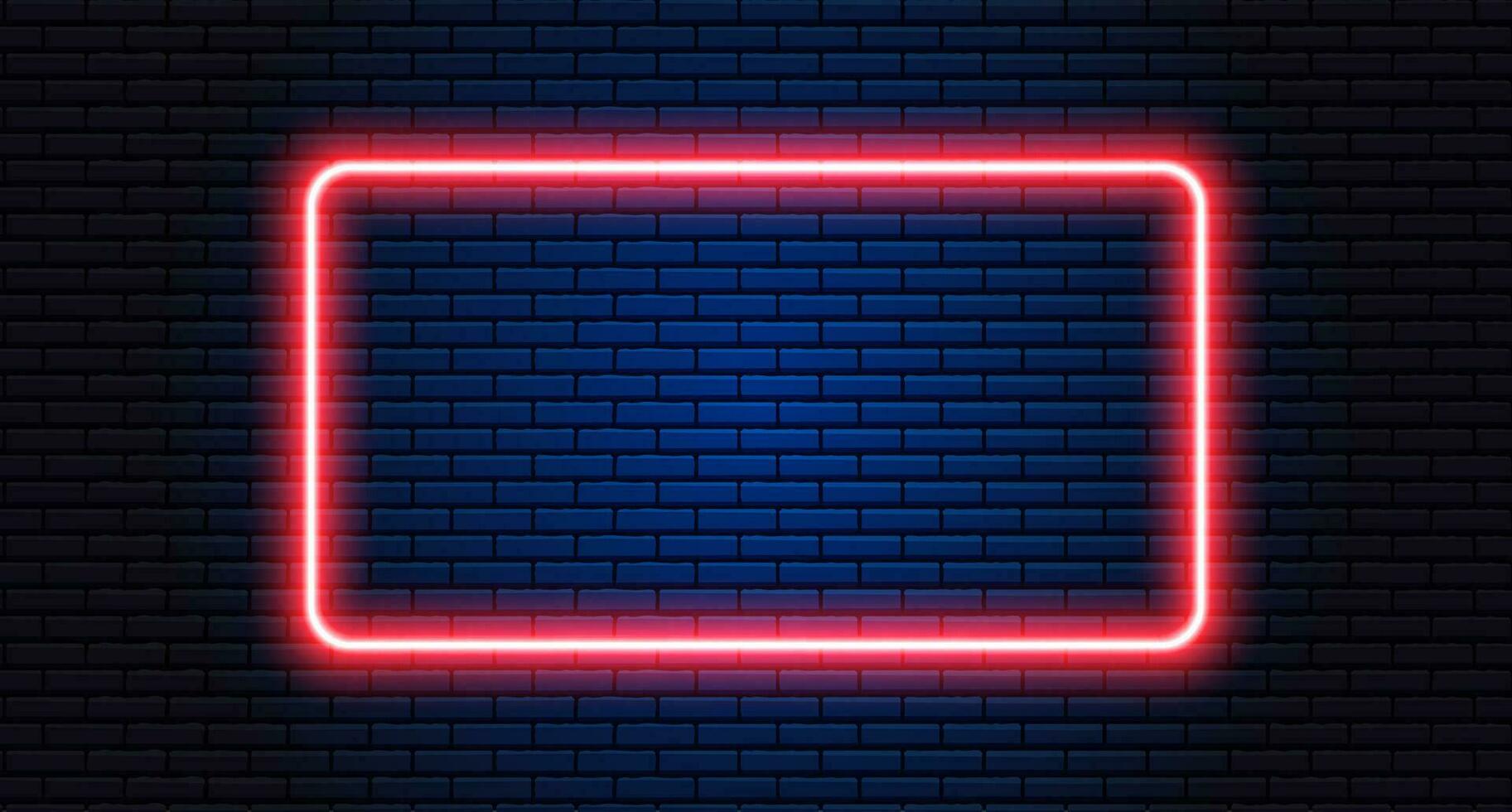 Neon frame for your design. Lights sign. abstract neon background for signboard or billboard. Geometric glow outline shape or laser glowing lines. Vector illustration.