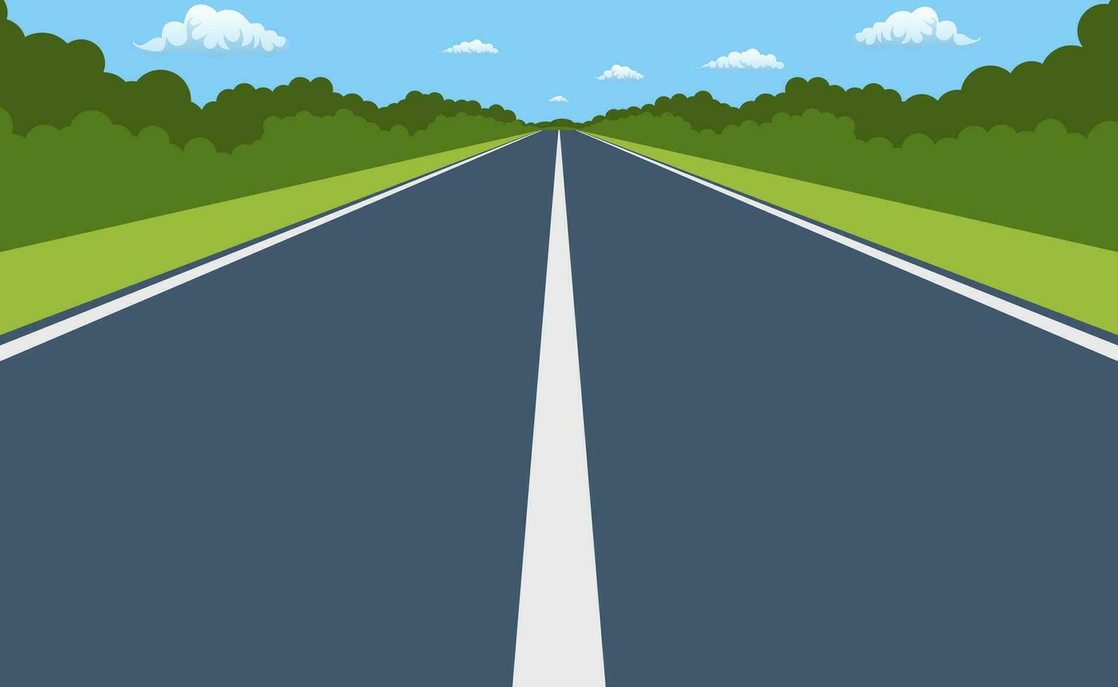highway drive with beautiful landscape. Travel road car view. vector illustration in flat design