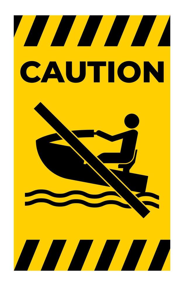 Water Safety Sign Attention, No Personal Water Craft vector