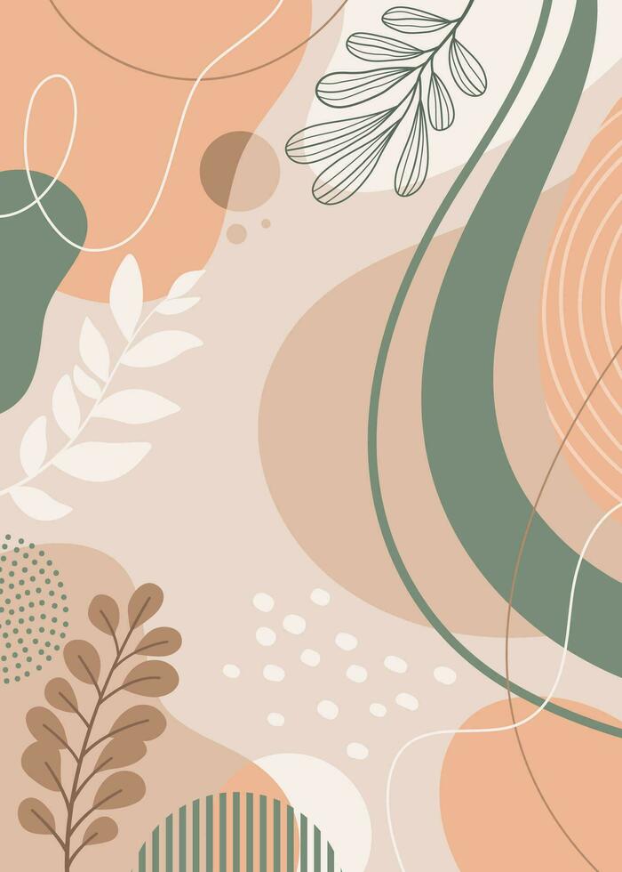 diseño de fondo de marco de banner. ilustración de vector de fondo de cartel colorido. plantas exóticas, ramas, impresión de arte para belleza, moda y productos naturales, bienestar, boda y evento.