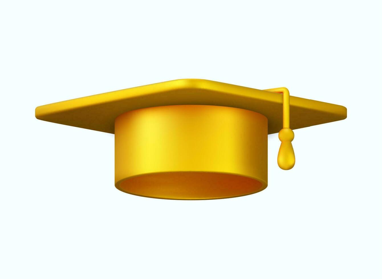 3d Graduation cap icon. High school college university complete. College cap, mortar board. Education, degree ceremony concept. 3d rendering. Vector illustration