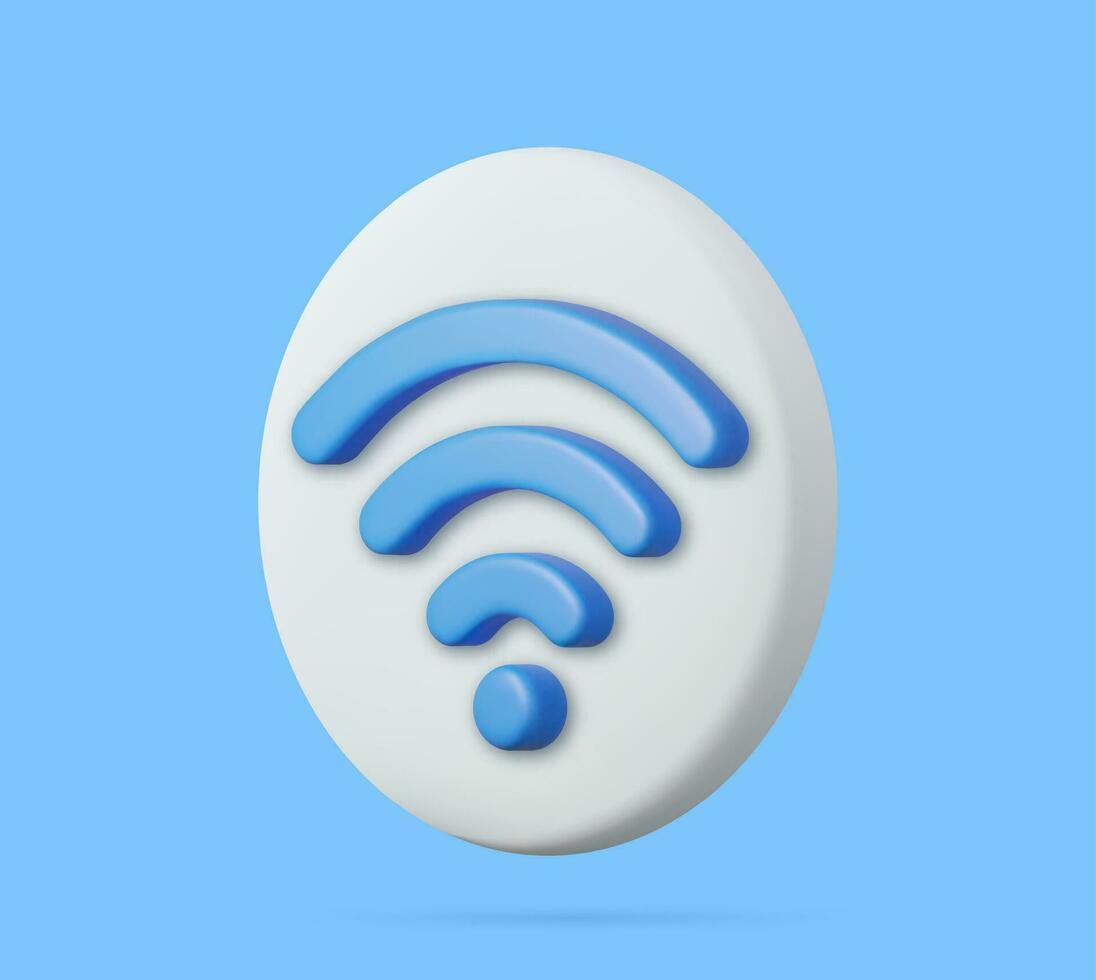 3d hablar globo con un Wifi. habla burbuja con Wifi icono. 3d representación. vector ilustración