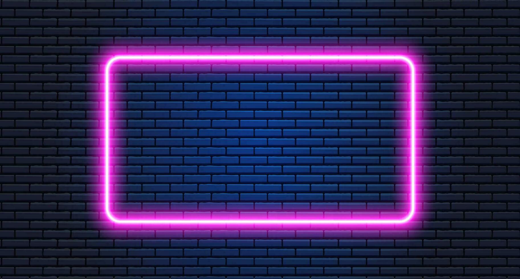 Neon frame for your design. Lights sign. abstract neon background for signboard or billboard. Geometric glow outline shape or laser glowing lines. Vector illustration.