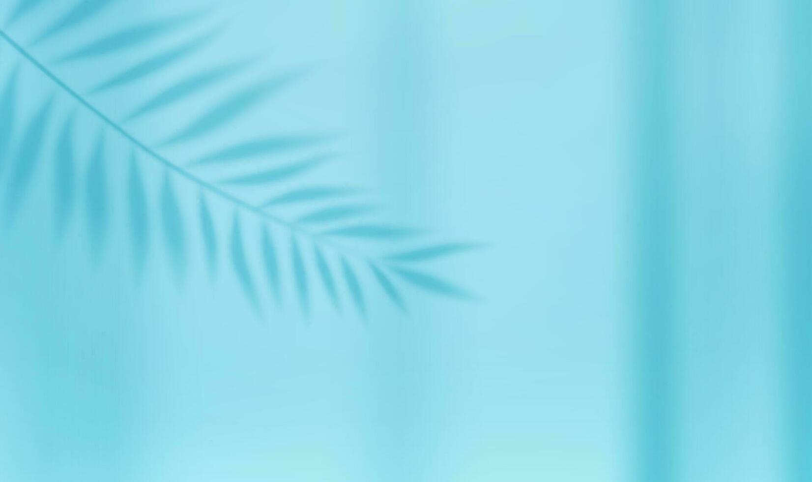 3d Empty light studio abstract background with spotlight effect and tropical palm leaves shadow. concept for your graphic design poster banner and backdrop. 3d rendering. Vector illustration