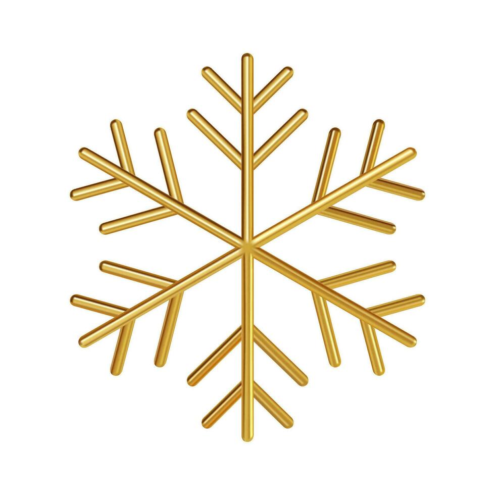 Golden snowflake icon vector