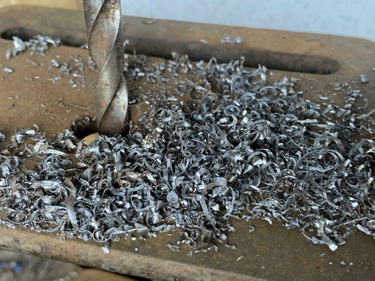 metal and iron nails in workshop photo