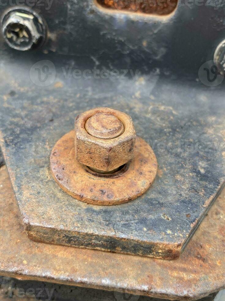 rusty iron for the construction of the industrial building photo
