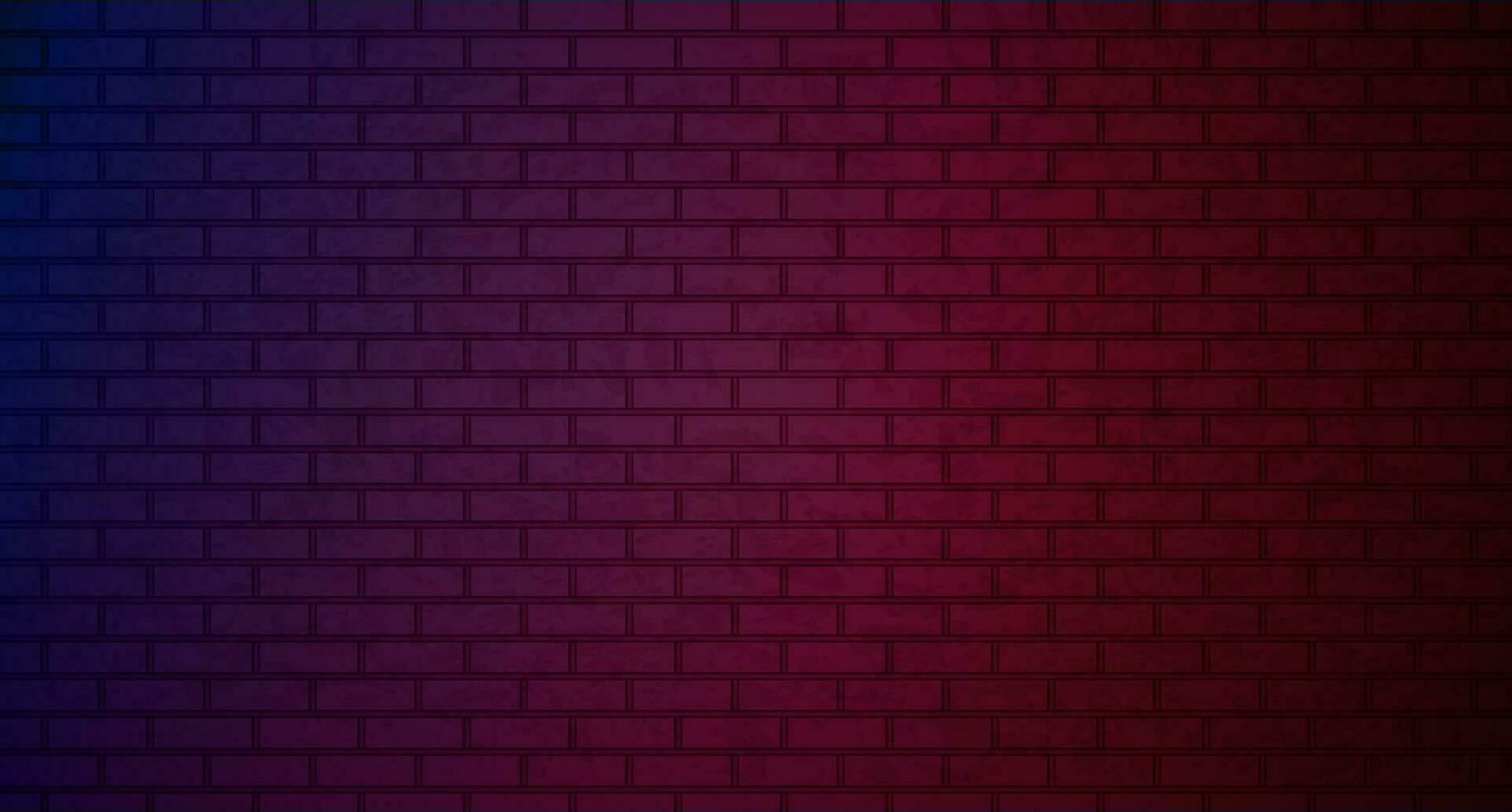 Lighting Effect red and blue on brick wall for background party happy new year happiness concept. brick wall text place, brickwork message background area. Vector illustration.
