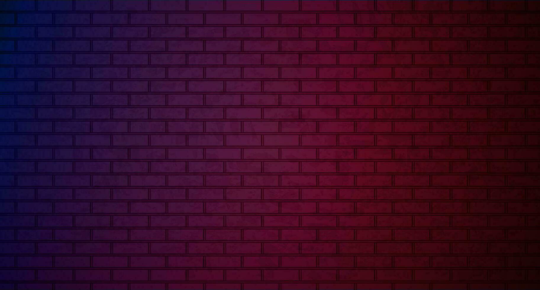 Encendiendo efecto rojo y azul en ladrillo pared para antecedentes fiesta contento nuevo año felicidad concepto. ladrillo pared texto lugar, Enladrillado mensaje antecedentes área. vector ilustración.