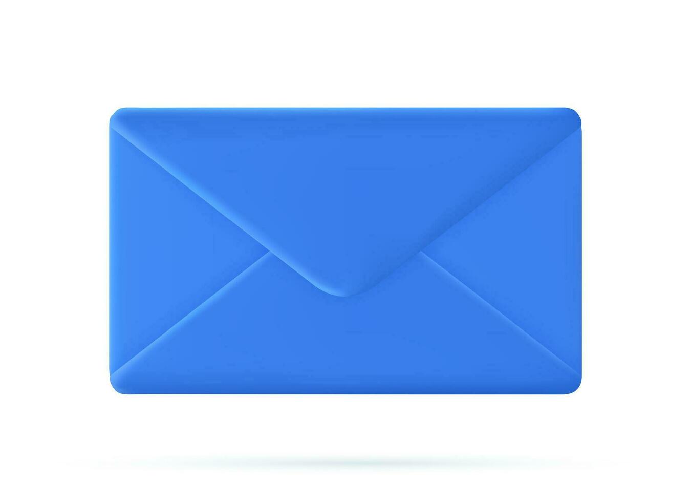 3d Render closed mail envelope icon isolated on white background. new unread email notification. Vector illustration