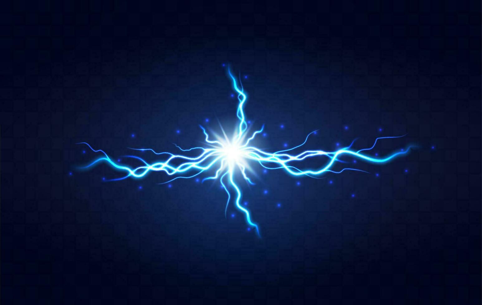Lightning flash light thunder spark on transparent background. Lightning ball, electric strike impact. realistic sparking blue flash, electrical discharge of thunderstorm vector