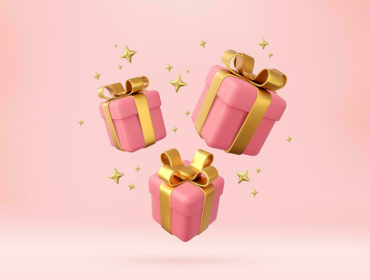 3d white gift boxes vector