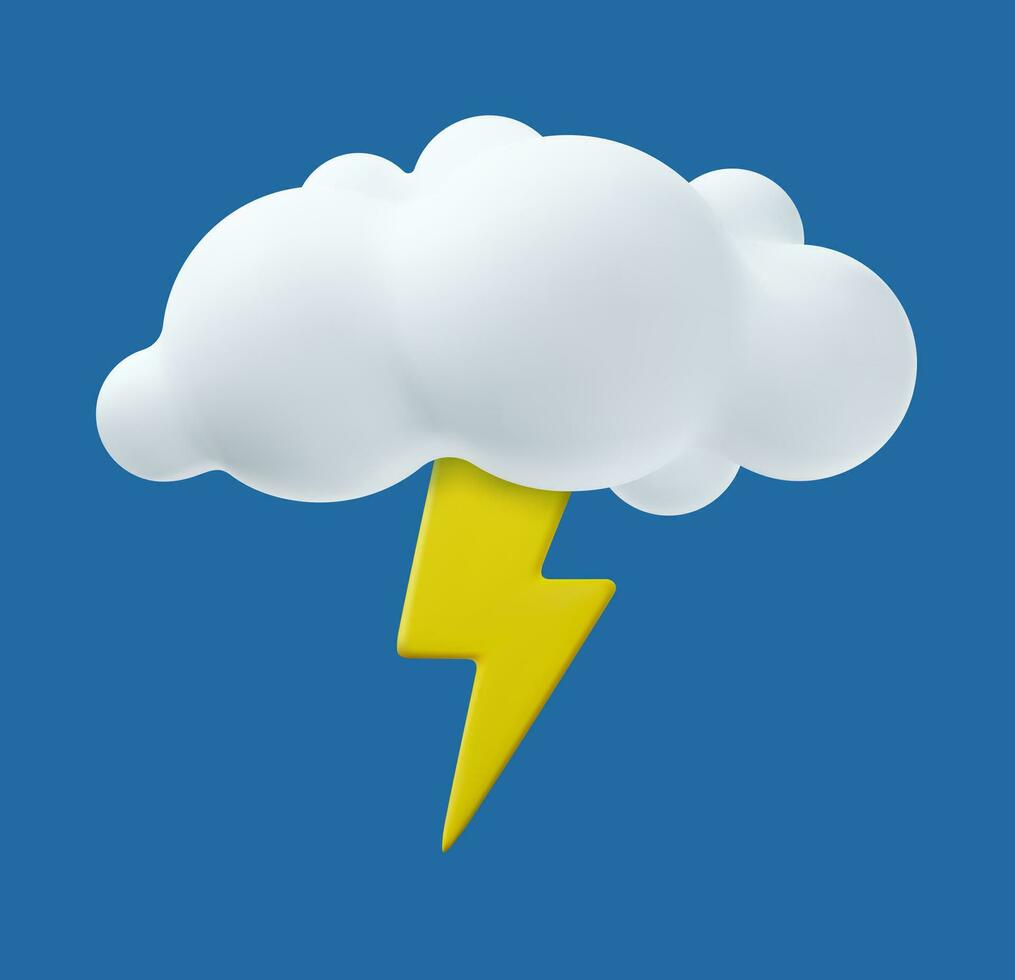 3d Weather icon Lightning. thunder cloud weather icon. Poster with