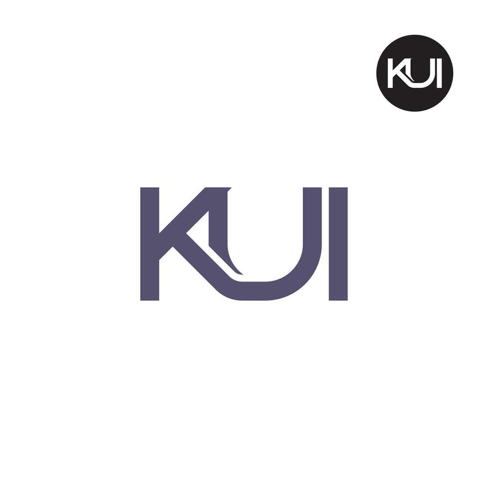 Letter KUI Monogram Logo Design vector