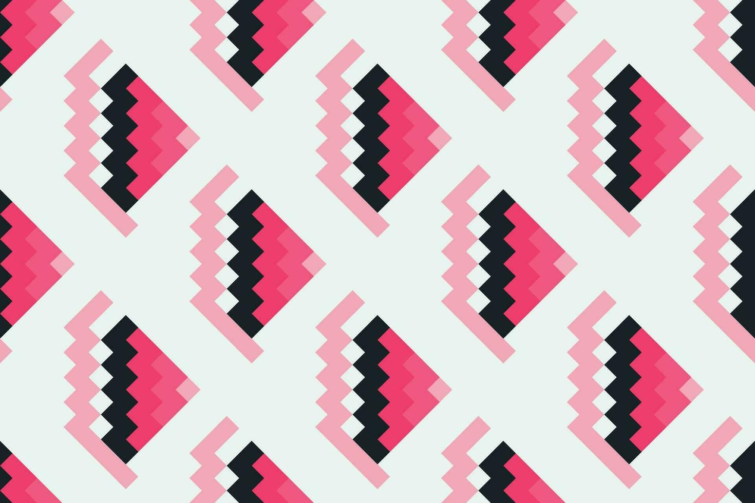 Geometric seamless pattern. Abstract geometric graphic design with black, pink and white color vector